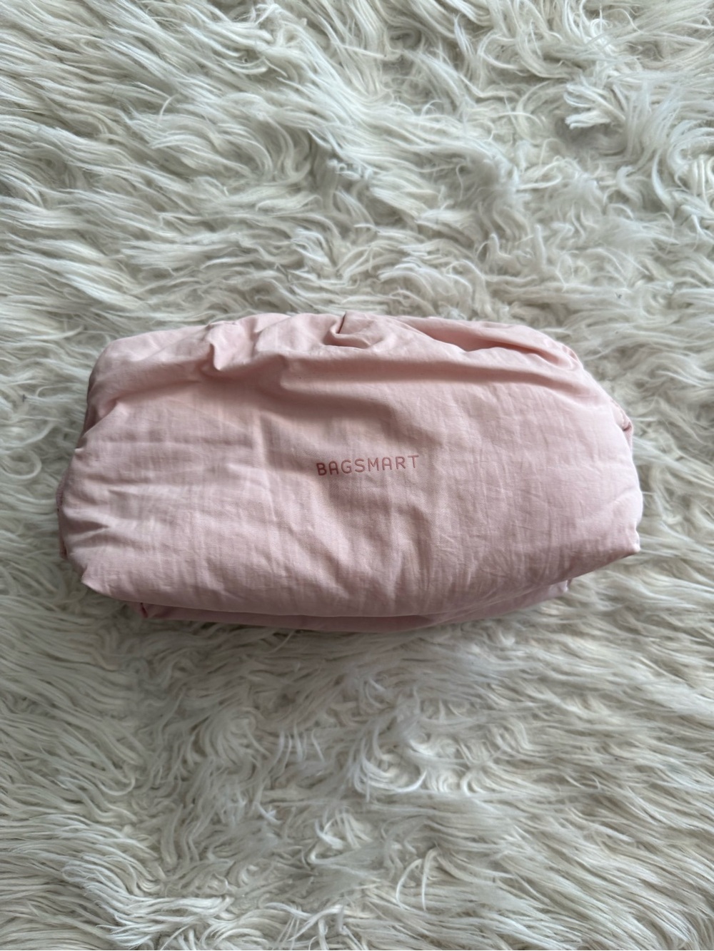 Bagsmart Light Pink Puffy Waterproof Toiletry / Makeup Bag